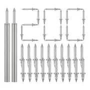 200 Pcs Double-Head Skirting Thread Seamless Nail,Rust-Proof No Trace Skirting Thread Screws Set with 2 Rods, with Nail Silver