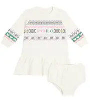 [Polo Ralph Lauren Kids] Polo Ralph Lauren Kids Baby cotton-blend dress and bloomers set M 9 white