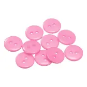 10pcs Sewing Button 12.5mm 2 Holes Resin Round Craft Buttons Pink