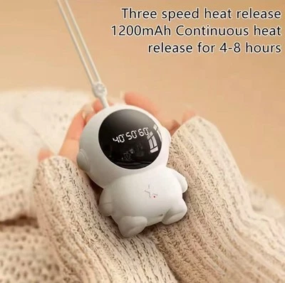 Potable mini hand warmer USB rechargeable fast heating 3 Levels lED Display