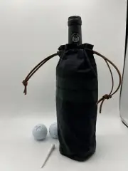 Geau Golf Wine Carrier Black Watch Waxed Canvas And Leather