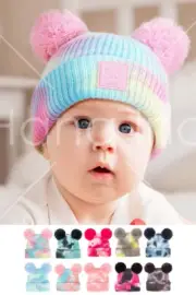 C.C Baby Infant Winter Warm Classic Tie Dye Beanie Hat with C.C Rubber Patch