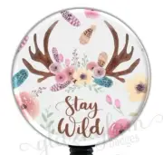 Stay Wild Badge Holder, Cute Retractable Badge, Pretty Boho Badge Reel GG1080