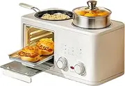 Breakfast Machine, 1200W Multifunctional Breakfast Machine with Oven, Frying Pan, Steamer, S Type Double Heating Tube, 0-60 Min Timer, Small Household Oven for Home, Office, Dormitory, Apartment