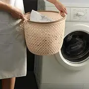Plastic Laundry Hamper,Flexible Laundry Basket,Laundry Hamper with Handles,Dirty Clothes Storage Basket for Clothes,Bedroom and Storage (Coffee)