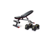 Powertrain 48KG Adjustable Dumbbell Set (Gold) with FID Weight Bench