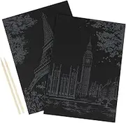 KONTONTY 2pcs DIY Scratch Painting Kit Black Scratch Paper Art Supplies for Favors for Crafts and Imagination Development