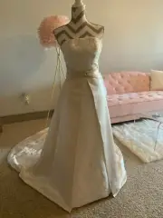 Michelangelo for David's Bridal Ivory and Champagne Wedding Gown