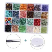 1500PCS Stone Beads Kit - 24 Styles Crystal & Gemstone Beads for DIY Crafts,