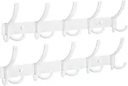 Optish Coat Rack Wall Mount, 2 Pack Coat Hooks Wall Mount, Wall Hooks for Hanging, Hat Rack for Wall with 15 Hooks for Entryway and Bedroom