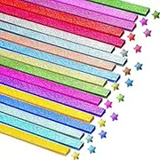DACUAN Glitter Origami Stars, 1080 Sheets Colorful Paper Strips for Lucky Star DIY Handmade Craft, Arts Crafting Supplies - 18 Colors