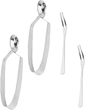 DOITOOL 4pcs Snail Cutlery Set Escargot Fork Food Serving Tongs for Home Restaurant