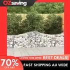 Gabion basket garden barrier silver 200x50x60/80 cm durable galvanized iron 3393