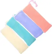 AUTSUPPL 4pcs Double Layered Soap Holder Mesh Soap Bag for Soap Saving Mesh Soap Saving Pouches Soap Foaming Bags Small Mesh Bags Soap Mesh Holders Soap Net Bags Soap Pouches
