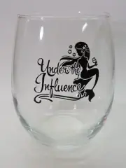 Stemless Wine Mixed Liquor Drink Glass ~ UNDER THE INFLUENCE