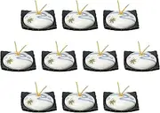 Set of 10, Running Water Spring and Autumn Stone Square Ceramic Pot (Small), 6.8 x 6.8 x 2.2 inches (17.3 x 17.2 x 5.5 cm) | Ceramic Plate, Lid Strengthened, Direct Fire, Setomonohonpo