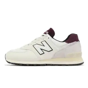 【NEW BALANCE】休閒鞋 574 男鞋 女鞋 白 紅 麂皮 復古 經典 NB 紐巴倫(U574YR2-D)