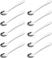 10/20 Pcs Mini Spoons Stainless Steel Tiny Spoons Practical Mini Condiment Spoon Multifunctional Small Spoon for Salt Sugar Honey Spices Dessert(Silver,10)