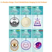 6 x Car Air Freshener Celestial Series Black Ice Vanilla Lemon Hanging Car Home