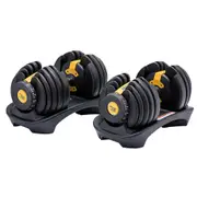 Powertrain 48kg Adjustable Dumbbell Set Home Gym Exercise Equipment Weights (Gold)