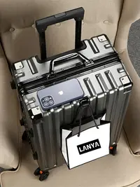 在飛比找樂天市場購物網優惠-新款行李箱女結實耐用拉桿箱耐摔鋁框旅行箱男密碼箱大容量皮箱子