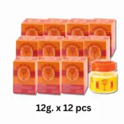 12X Menthol Eucalyptus Oil THAI GOLDEN CUP BALM Muscle Pain, Insect Bite, 12g.