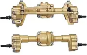 1/10 Front and Rear Axle Set for FMS FCX24 1/24 Brass Fr&on&t and Rear Portal Axle with Gear Drive Shaft Wheel Hex RC Crawler Car Parts Upgrade Parts RC Car Accessories