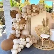 115pcs Retro Blush Balloon Garland Arch Kit - Premium Blush Cream Sand Coffee Balloons - Baby Shower Wedding Birthday Party Decorations