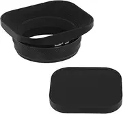[Haoge] LH-E3T Square Metal Lens Hood with 49mm Adapter Ring with Cap for Fujifilm Fuji FinePix X100 X100S X100T X70 X100F X100V Camera Replaces Fujifilm LH-X100 AR-X100 LH-X70 Black