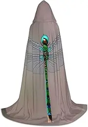 VPPUR Dragonfly Print Unisex Hooded Cloak For Carnival Theme Party Decorations Witch Costume Cosplay