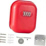 koolsoo Key Lock Box with 4 Code, Wall Mounted Combination Lockbox, Password Box for Office, House Keys, Garage Outdoor Apartment, red