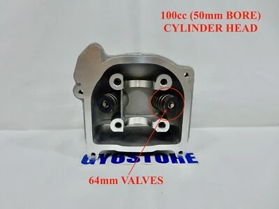 100cc / 81cc (50mm BORE) CYLINDER HEAD *64mm VALVES* FOR QMB139 MOTORS
