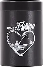 Up to 7 Cubic Inches Mini Cremation Urns for Human Ashes Small Urns for Ashes Adult Male Female Keepsake Urns for Ashes Made of Alumnium (Set of 1, Black Fishing)