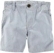 [Carter's] Striped Woven Canvas Shorts (Baby) - Blue