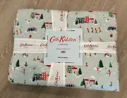 Cath Kidston London Queen Quilt Snow Day Duck Egg Christmas Holiday Brand New