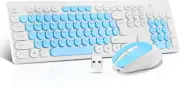Wireless Keyboard and Mouse Combo Compact Quiet Blue