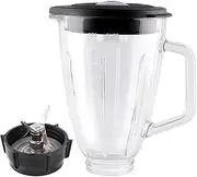 [joyparts] Replacement parts 6-Cups Glass Jar With 4-fins Blade, Compatible with Oster Blenders