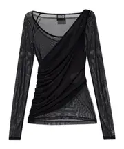 Versace Jeans Couture Semi-Sheer Top S,XS,L,M black