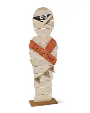 Gerson International 32in Painted Rustic Wood Halloween Mummy Figurine