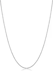 USIGONG10k White Gold Delicate Lightweigtht Thin Rope Chain Necklace For Women (18 inch - 1 mm)