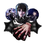 6PC Wednesday Addams Foil Balloon Set Birthday Party Supplies Decoration