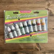 Jacquard Fabric Paints 9 Textile Colors Exciter Pack Traditionals JAC9904