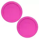 Pyrex 7201-PC 6" Pink 2 Pack Plastic Storage Cover Lid New for 4 Cup Glass Bowl