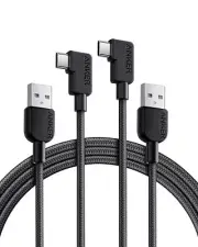 Anker USB C Cable Right Angle, 2-Pack 6 ft USB-A to 90 Degree USB-C Braided Char