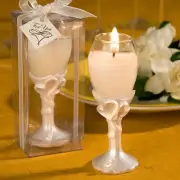 56x Double Heart Champagne Flute Candles | Wedding Favors | Anniversary Gifts |