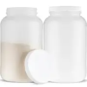 1 Gallon Protein Powder Container with Airtight Lid - Plastic Large Wide Mout...