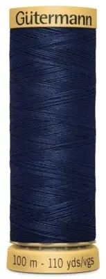 Gutermann 103C-6290 Natural Cotton Thread 110yd-Midnight Blue