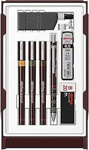 ROtring Isograph Technical Drawing Pen Set, 3-Pen College Set (0.2–0.5-mm)
