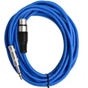 25 Foot Blue XLR Female to TRS Patch Cables PA DJ Cords XLRF to 1/4"