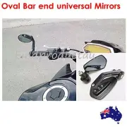 Oval CNC bar end rear view mirrors 22mm black 2015 Kawasaki Vulcan S 650 EN650